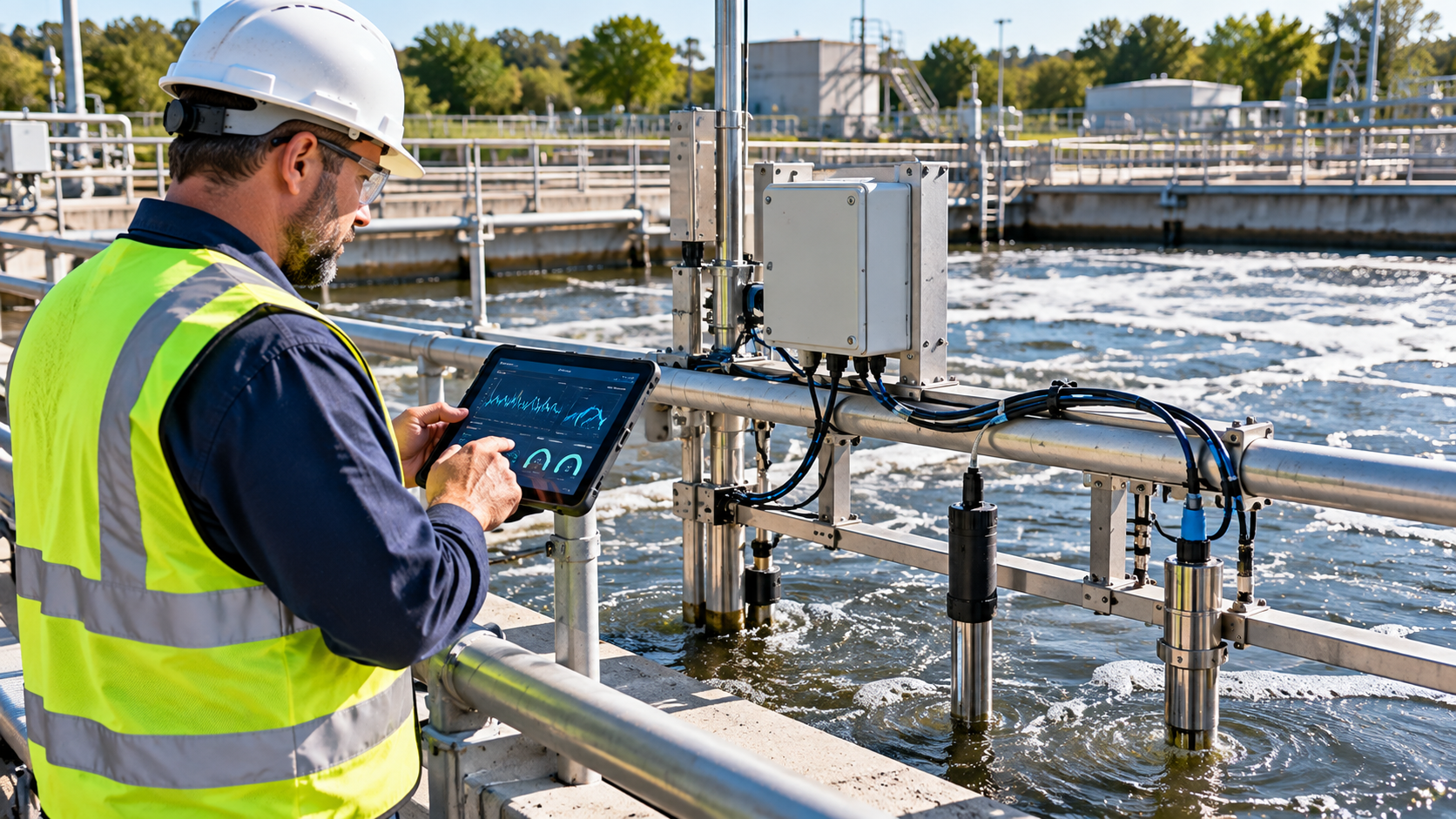 Real-time chemical & solids monitoring — 40% reduction in chemical use, higher compliance